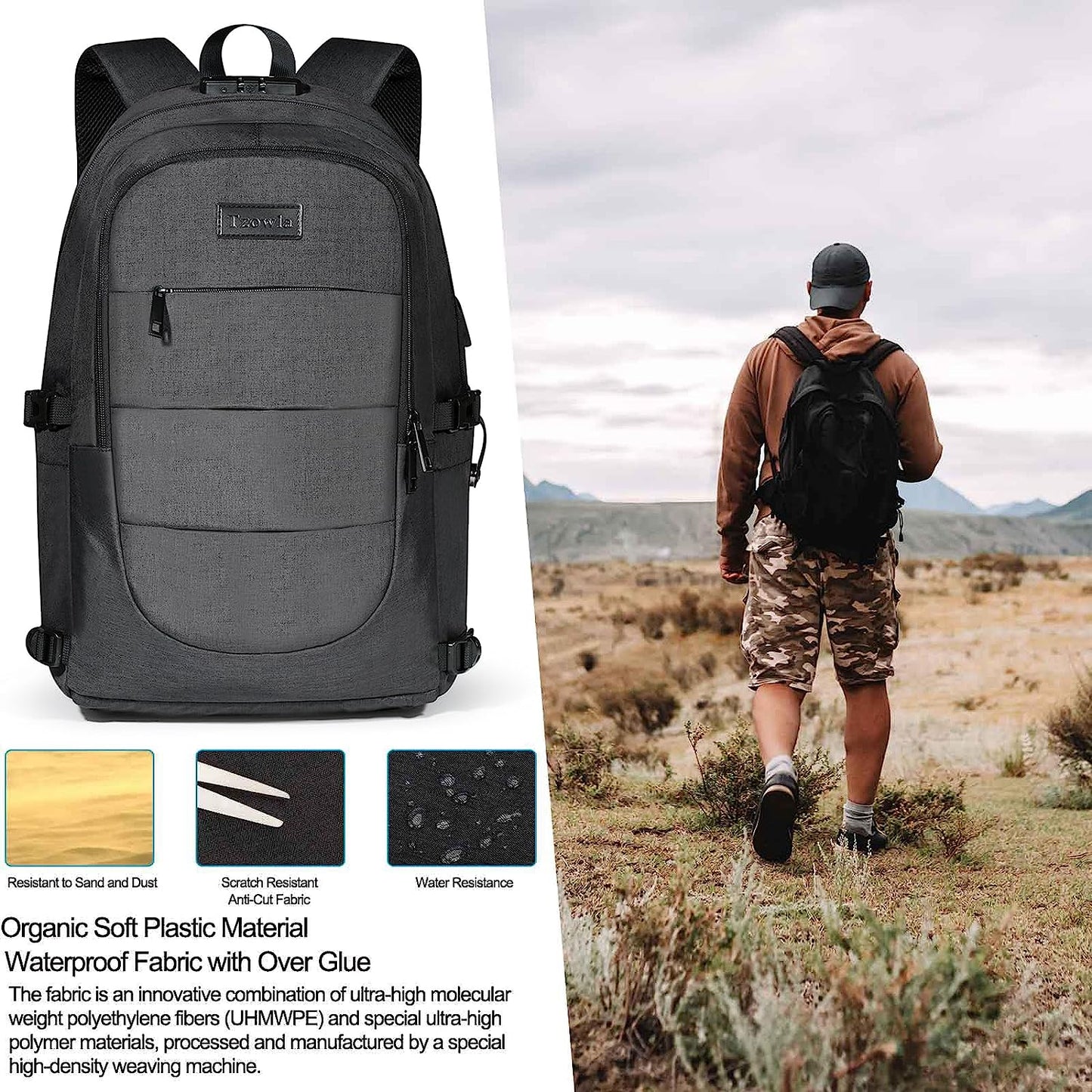 Water Resisstant Anti-Theft Travel Bag for Laptop