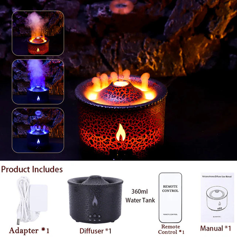 Portable RGB Volcano Essential Oil Diffuser