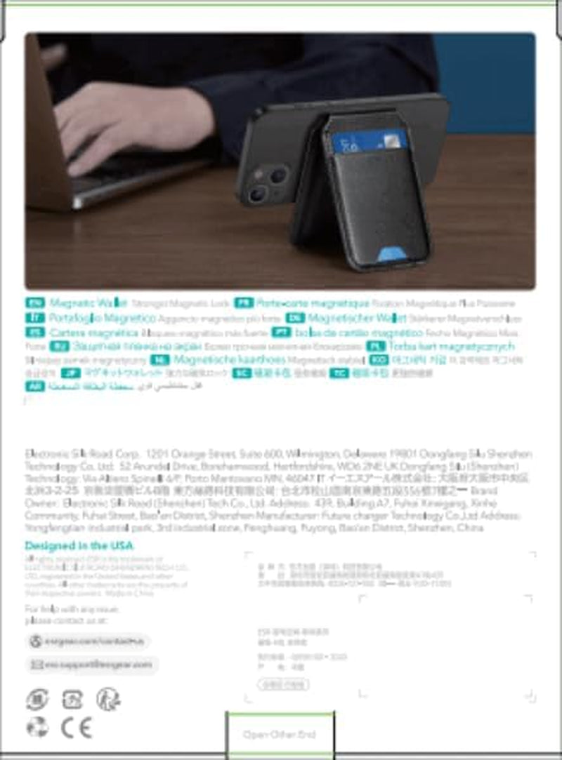 Magnetic Wallet (Halolock), Compatible with Magsafe Wallet, for Iphone Wallet with Adjustable Stand, for Iphone 15/14/13/12 Series, Not for Iphone 13/12 Mini, 3 Card Holder, Vegan Leather, Black