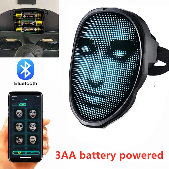 Bluetooth Customizable RGB Face Mask for Holidays
